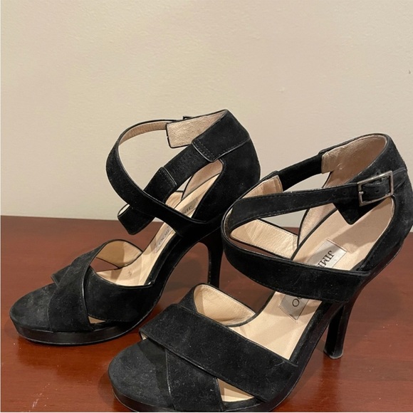 37.5 Jimmy Choo Suede Strappy Heeled Sandal - Picture 3 of 6